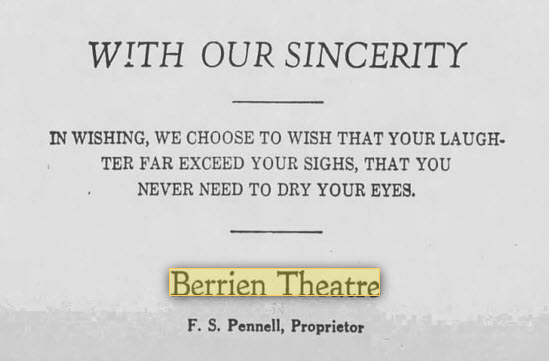 Berry Theatre - 1930 31 Dec